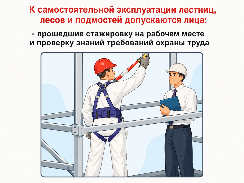 Эксплуатация лесов, лестниц и подмостей — кадр 1
