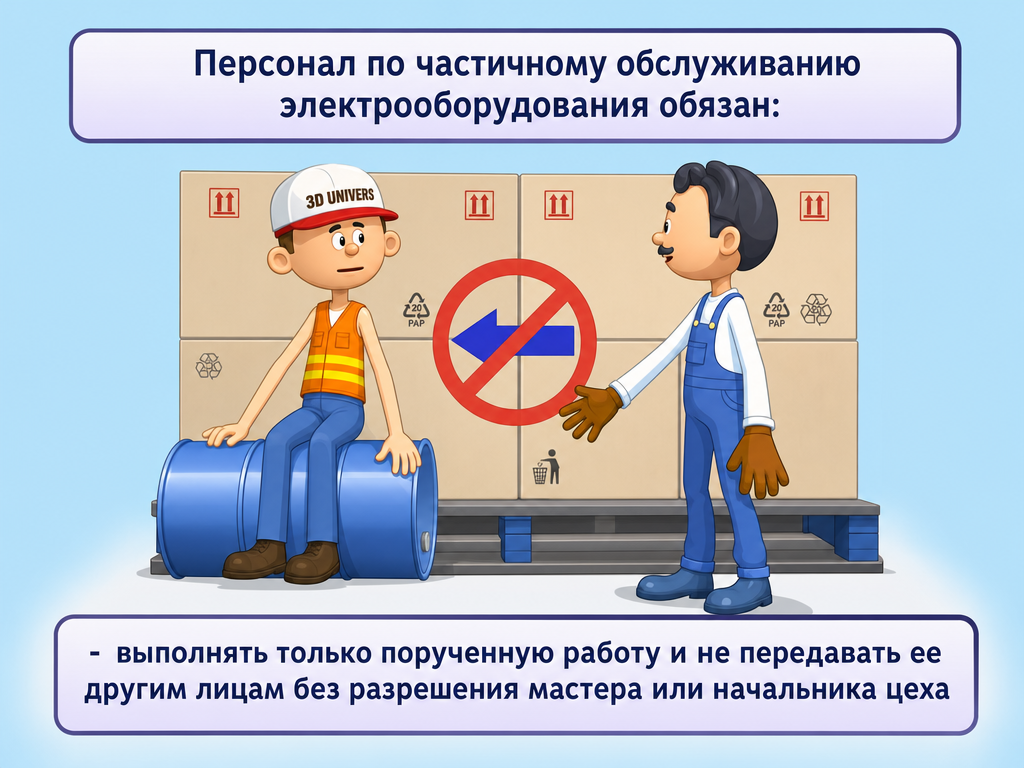 Частичное обслуживание электрооборудования (для персонала с группой II и I) — кадр 1